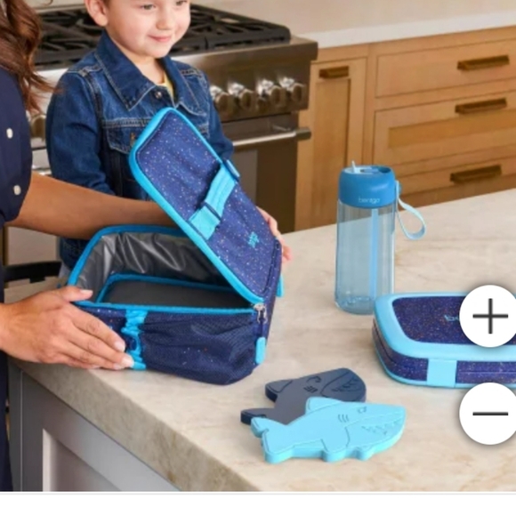 Bentgo® Kids Prints Pack (Shark) Lunch Bundle Set NEW GIFT - Picture 2 of 3